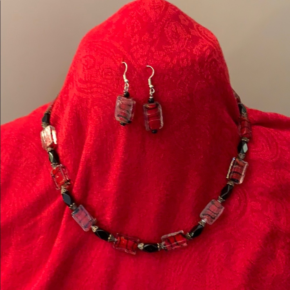 Hand Crafted necklace and earring set